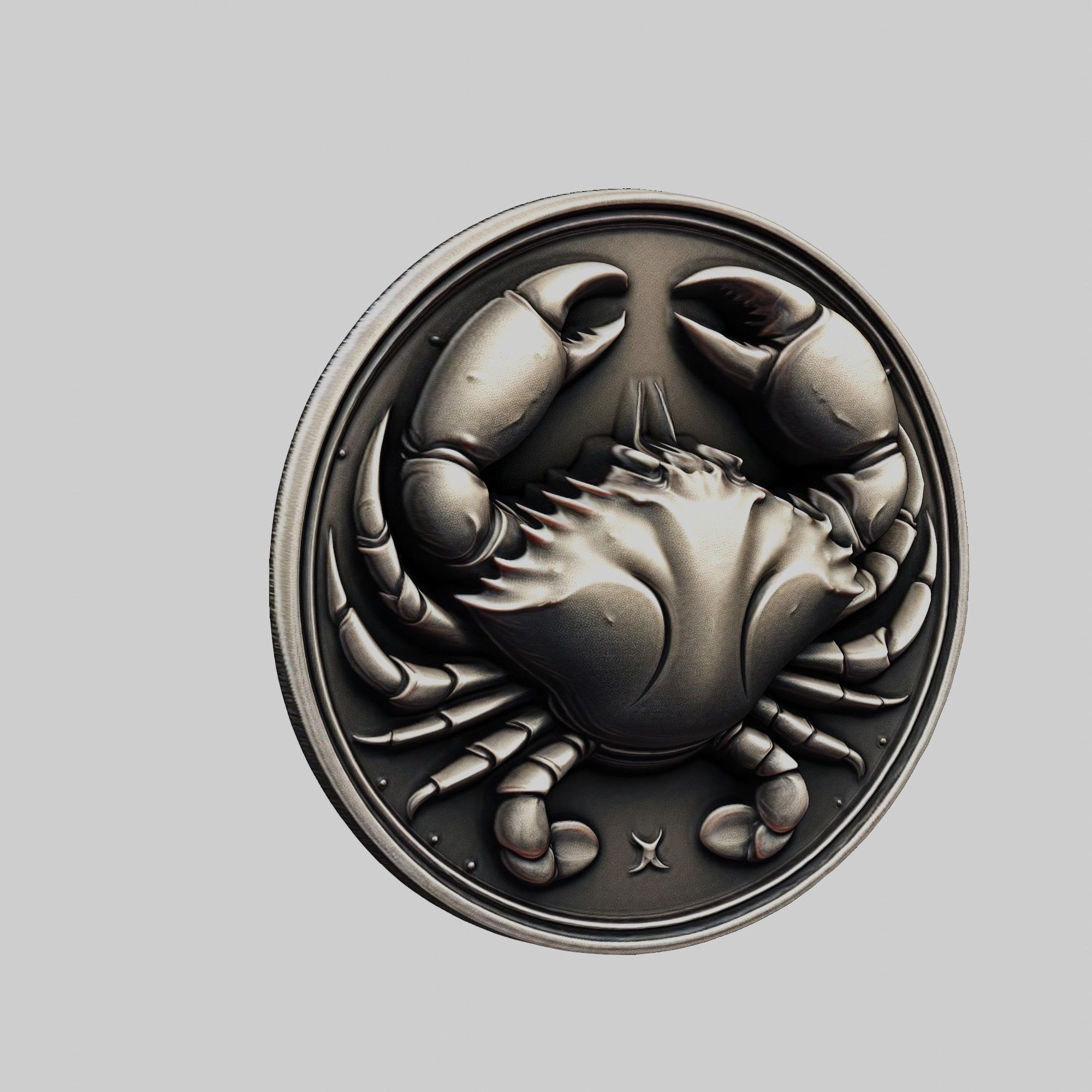 Crab Animal Head Crab Animal Medallion 3D print model_1