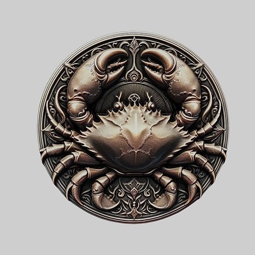 Crab Animal Head Crab Animal Medallion 3D print model