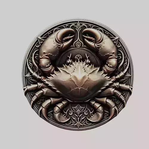 Crab Animal Head Crab Animal Medallion