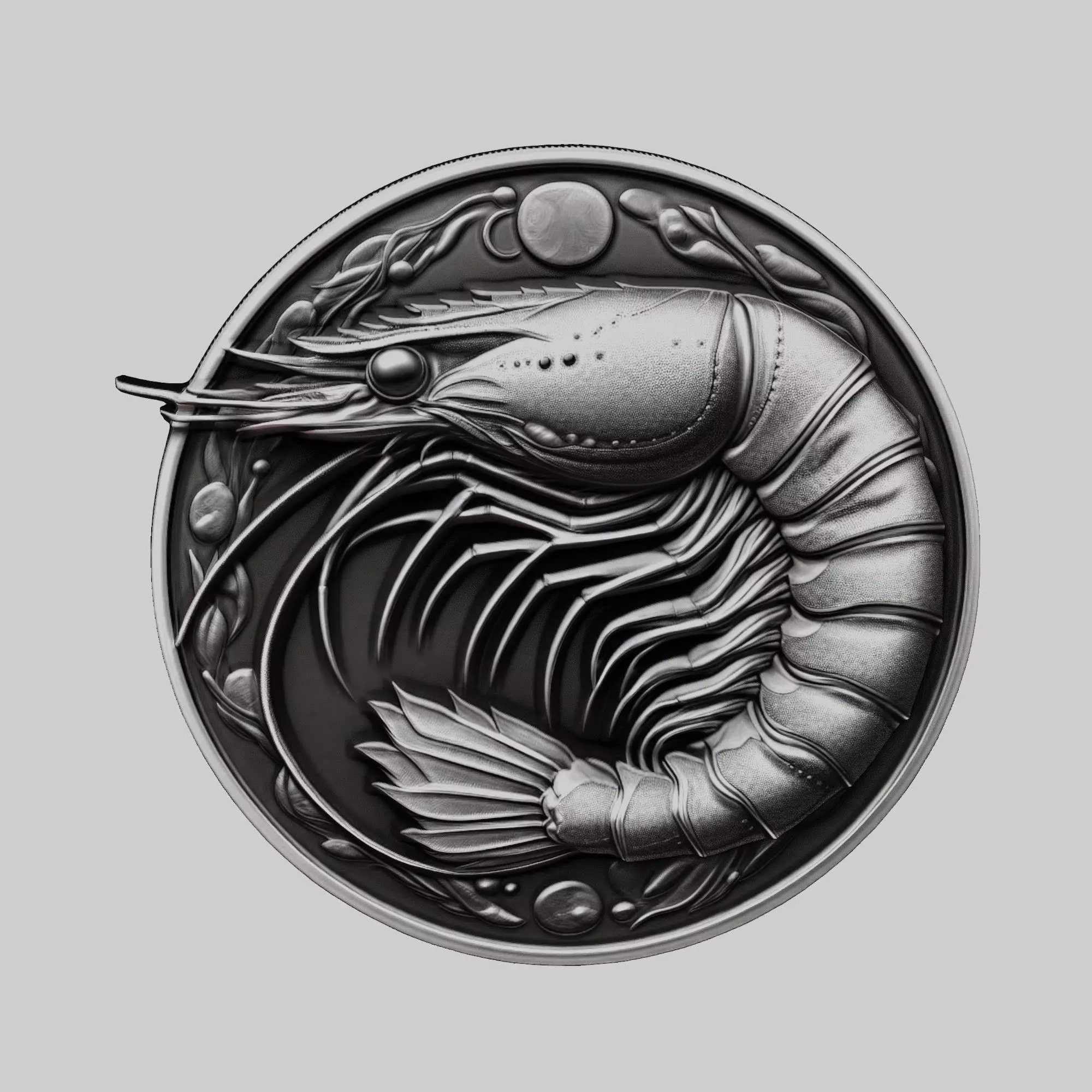 Shrimp Animal Head Shrimp Animal Medallion 3D print model