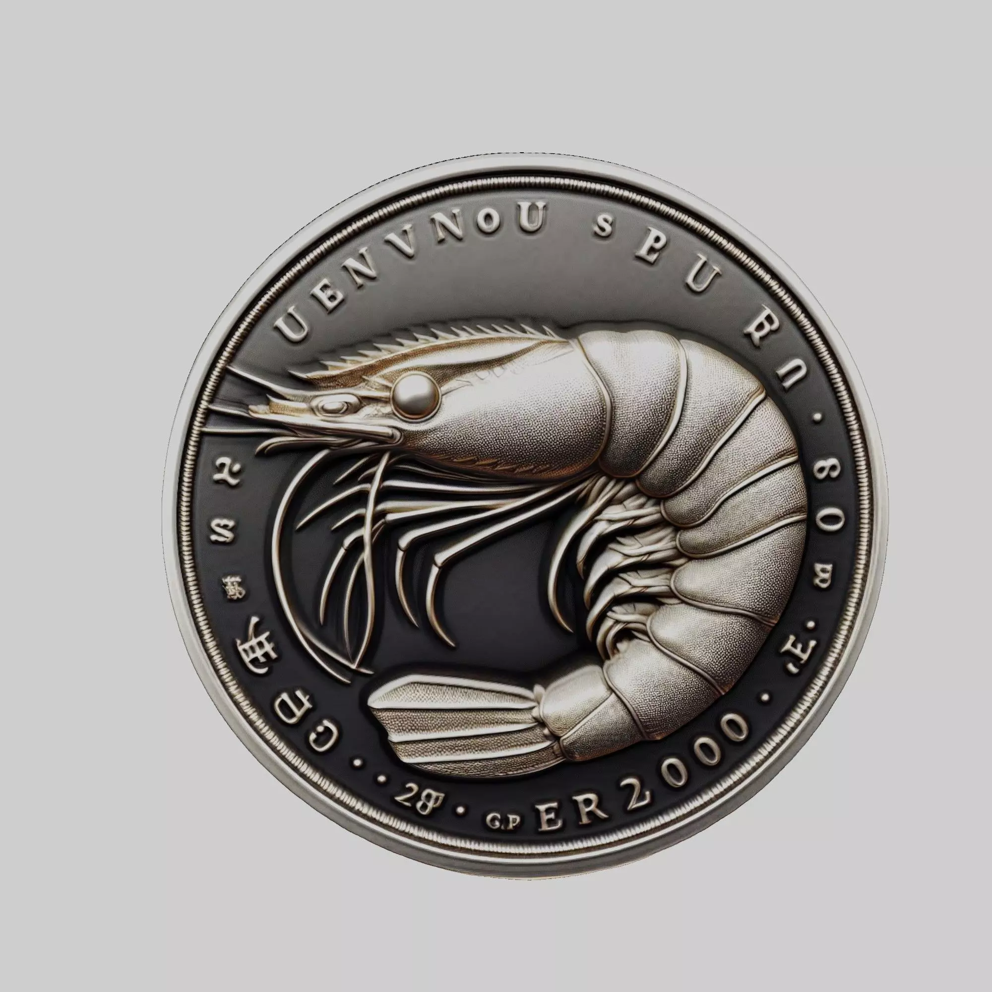 Shrimp Animal Head Shrimp Animal Medallion 3D print model