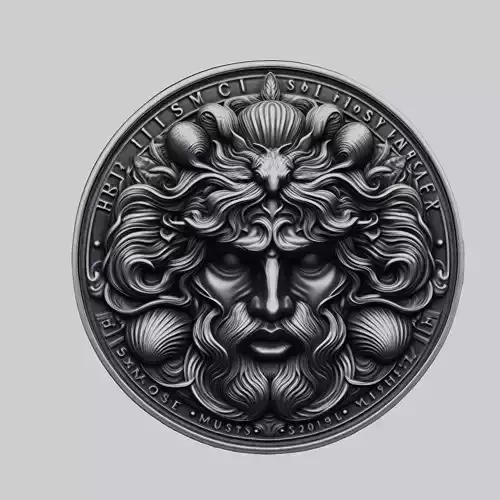 Mussel Animal Head Mussel Animal Medallion 3D print model