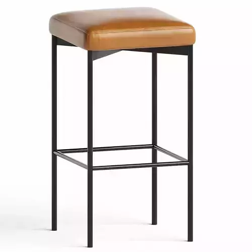 Maison Leather Backless Bar  Counter Stools