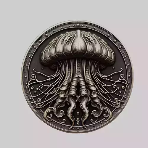 Jellyfish Animal Head Jellyfish Animal Medallion