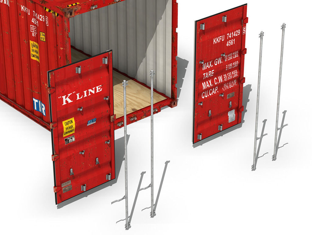 40ft Shipping Container - K Line 3D model_8