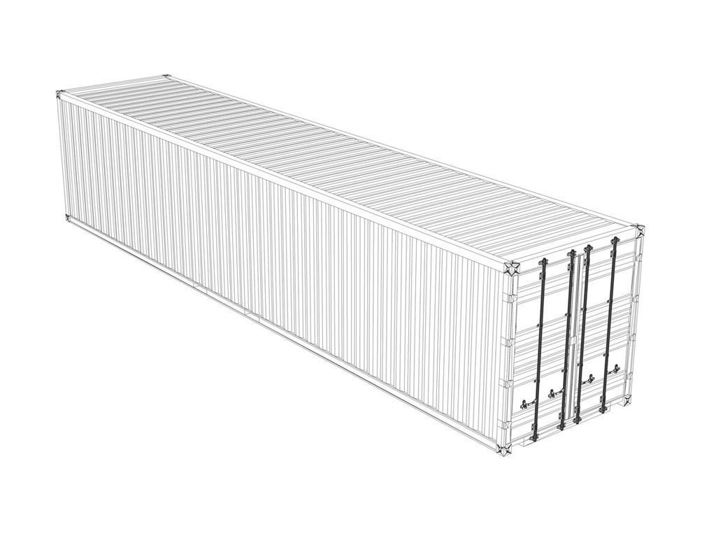 40ft Shipping Container - K Line 3D model_10