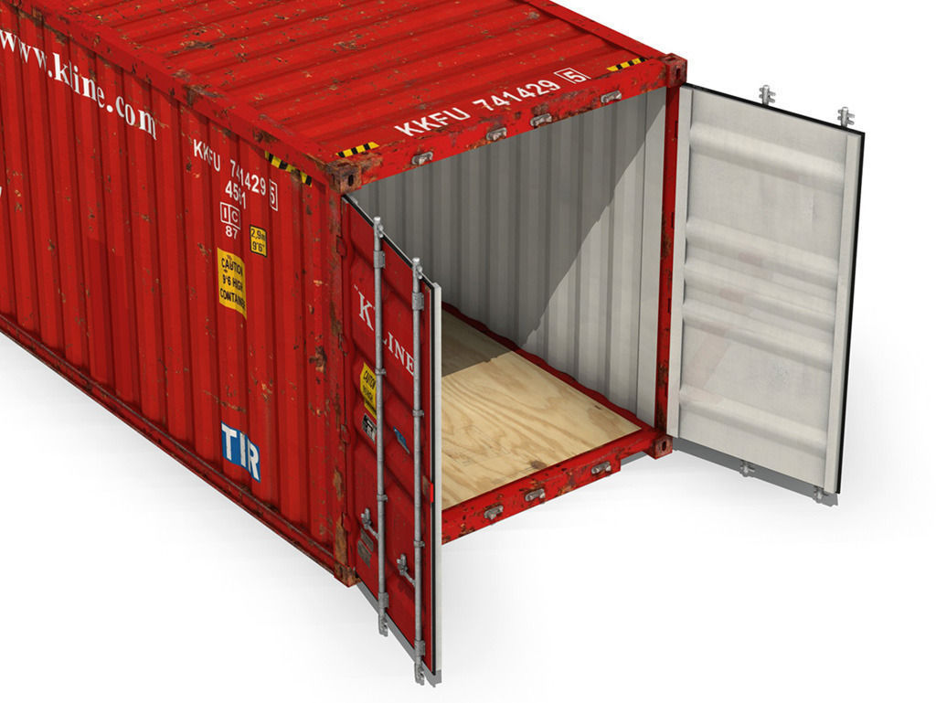 40ft Shipping Container - K Line 3D model_7