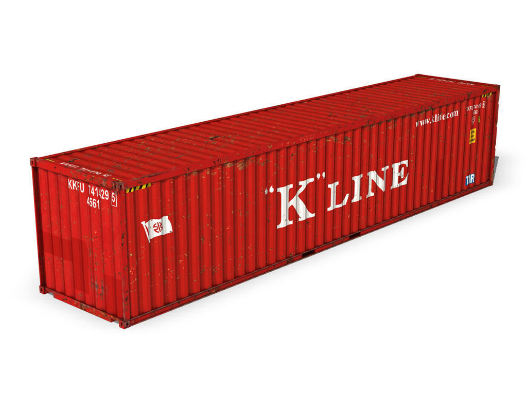 40ft Shipping Container - K Line 3D model_3