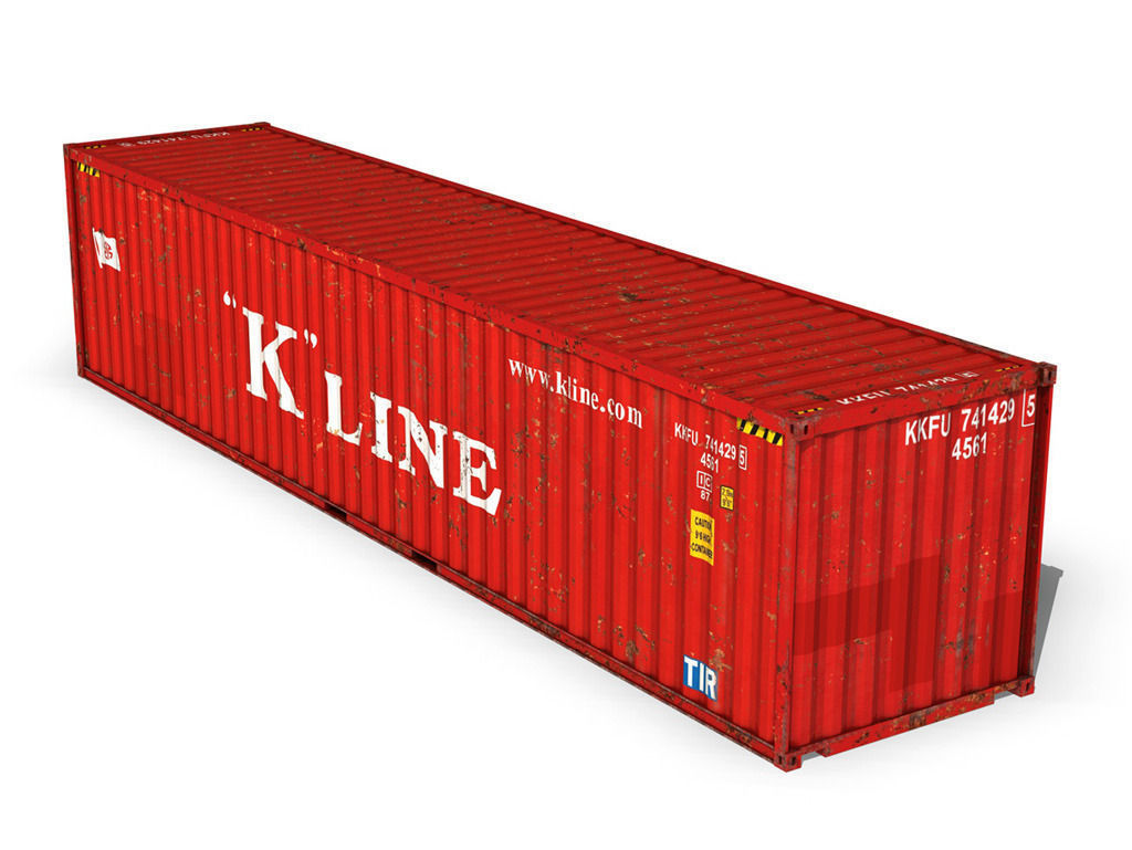 40ft Shipping Container - K Line 3D model_4