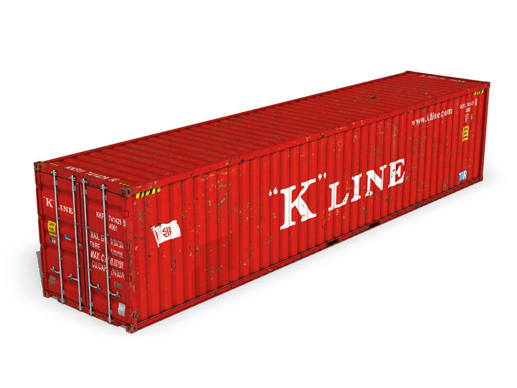 40ft Shipping Container - K Line 3D model_5