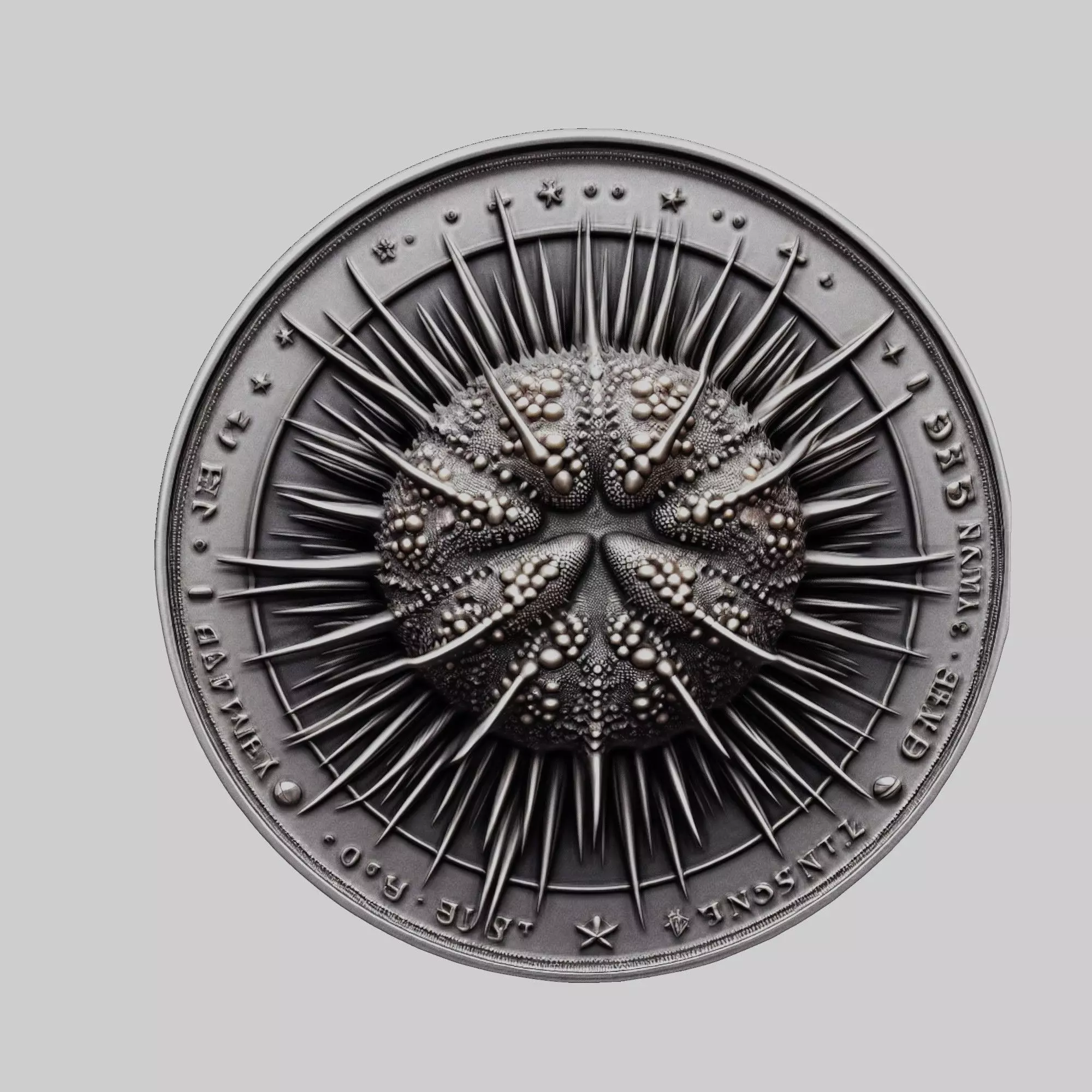 Sea urchin Animal Head Sea urchin Animal Medallion 3D print model
