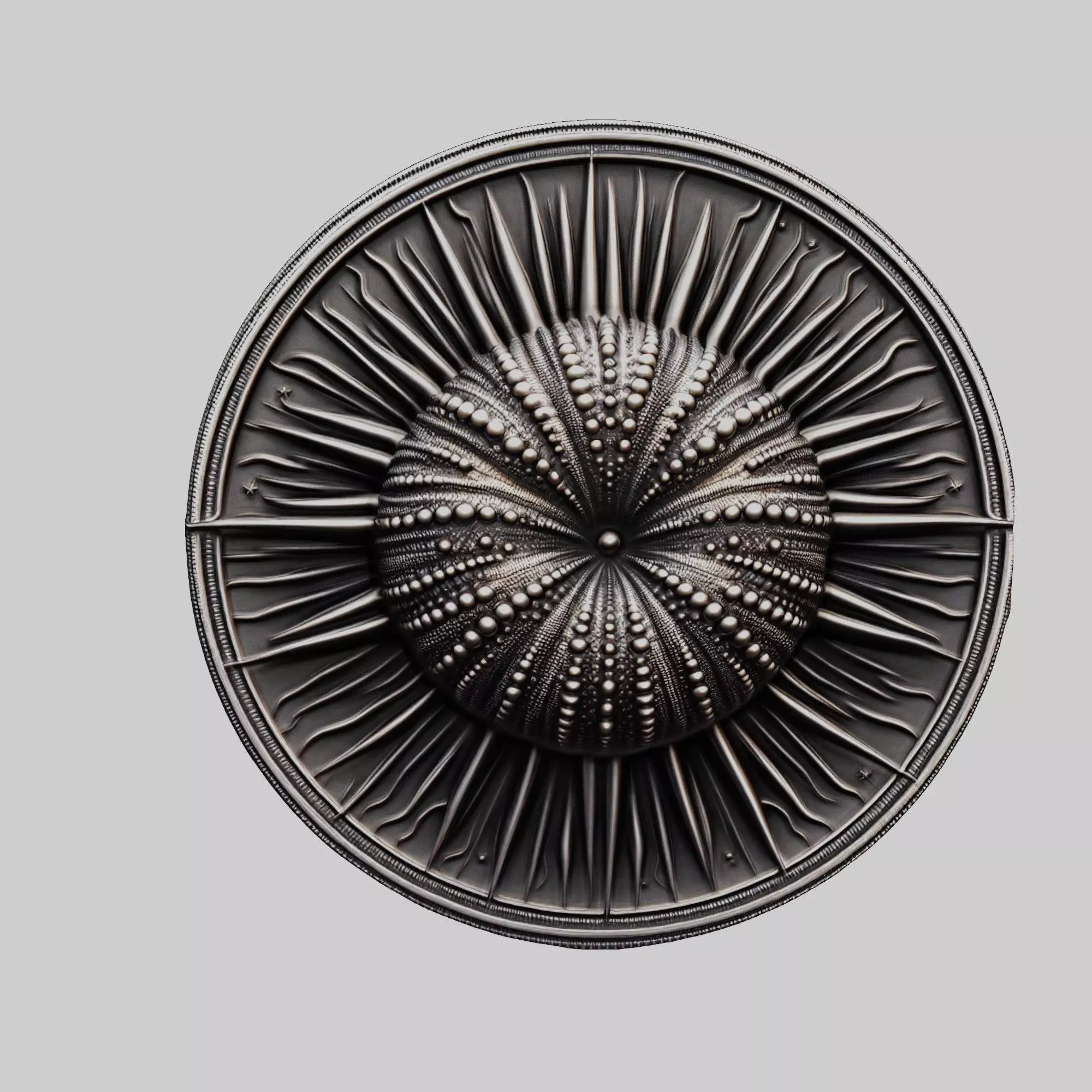 Sea urchin Animal Head Sea urchin Animal Medallion 3D print model