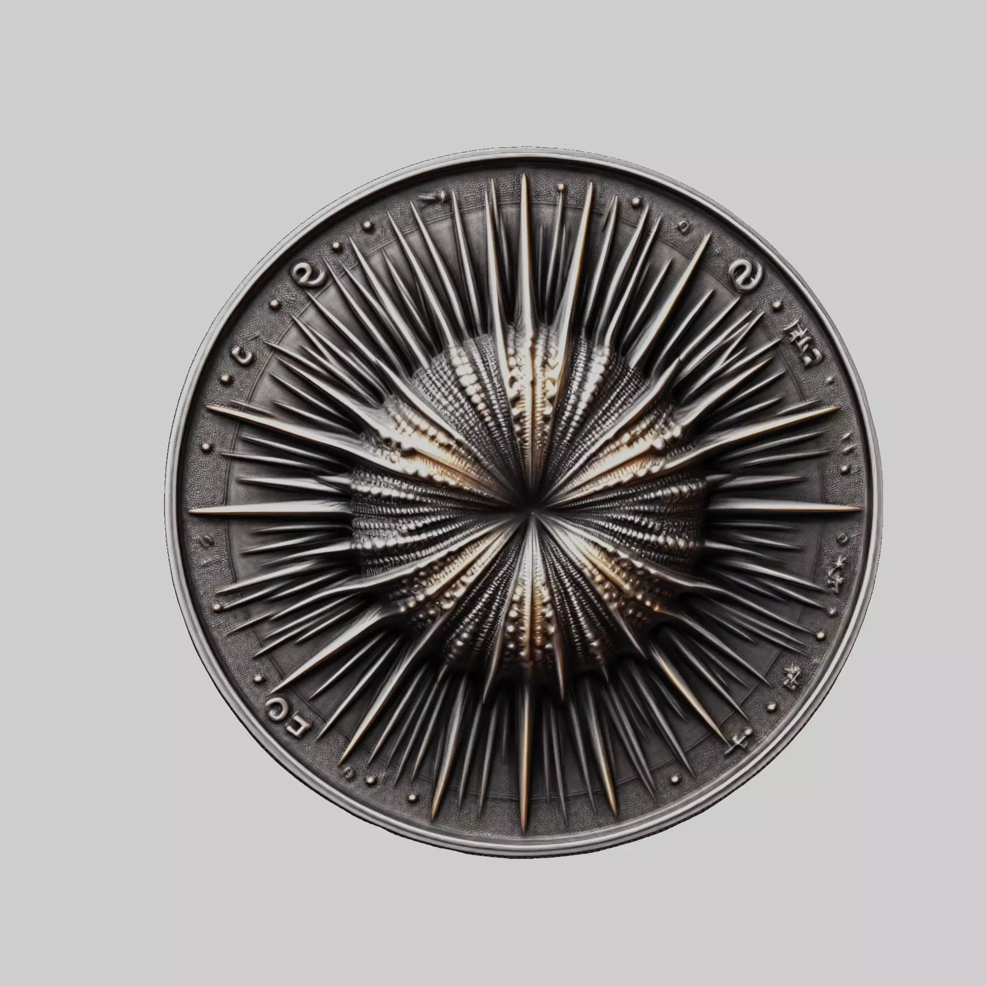 Sea urchin Animal Head Sea urchin Animal Medallion 3D print model