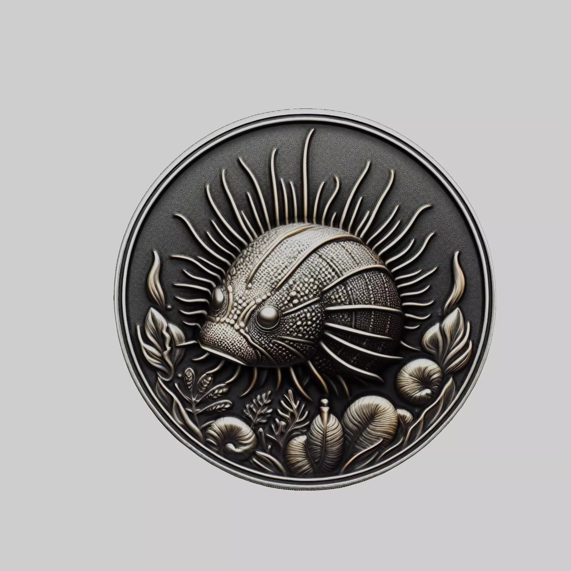 Sea cucumber Animal Head Sea cucumber Animal Medallion 3D print model