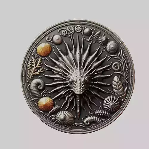 Sea cucumber Animal Head Sea cucumber Animal Medallion 3D print model