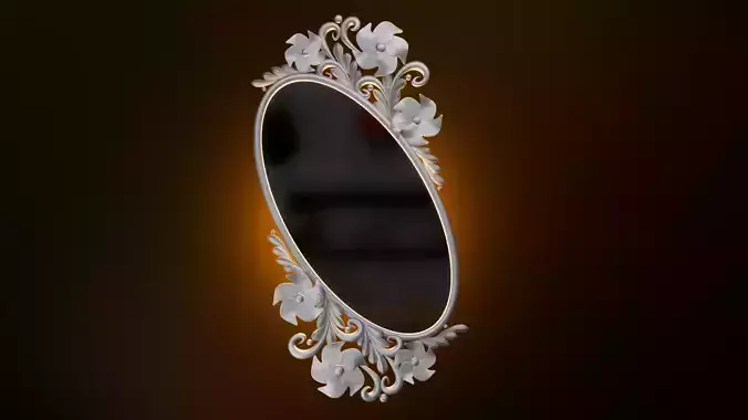 Antique Mirror - Picture Frame Low-poly 3D model