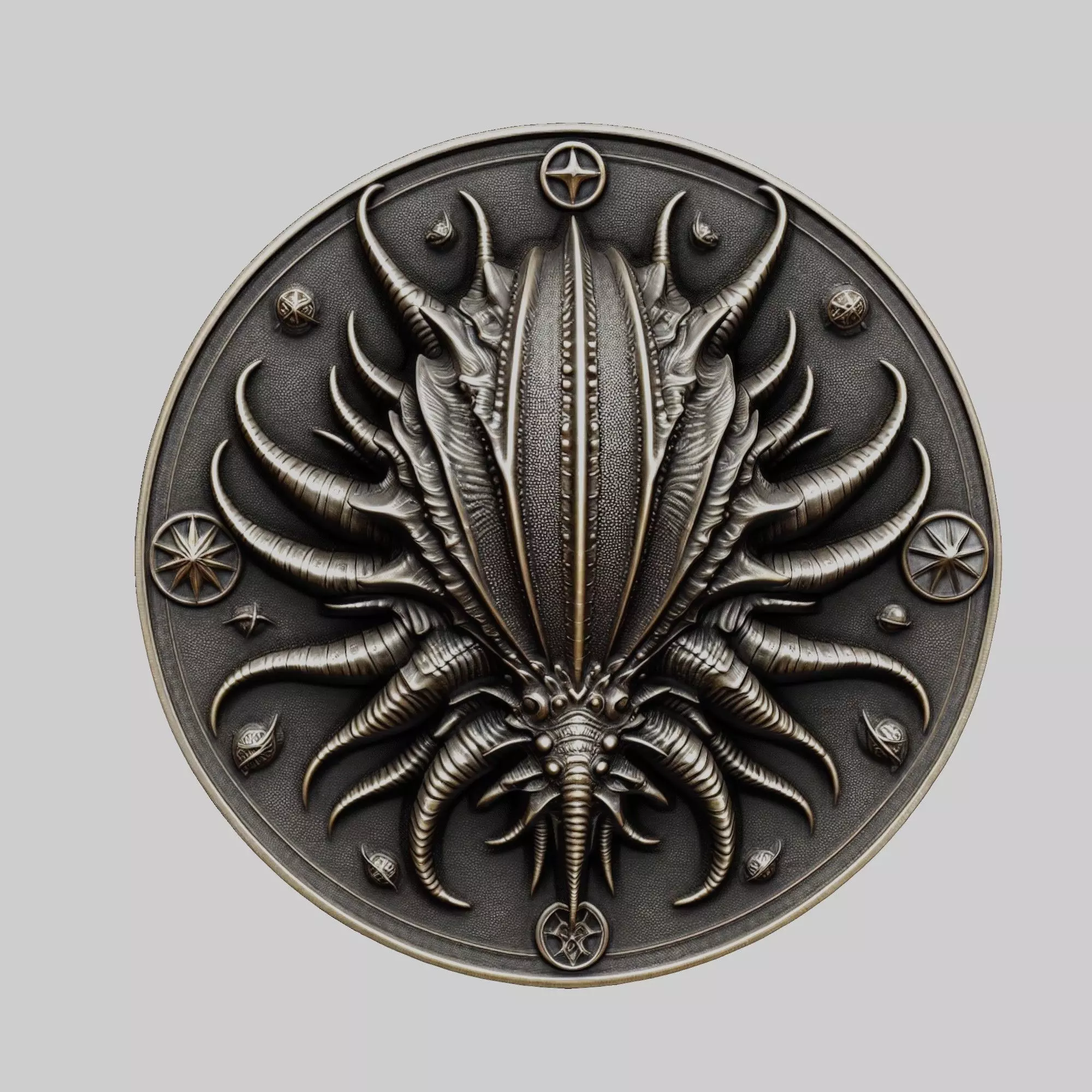 Sea cucumber Animal Head Sea cucumber Animal Medallion 3D print model_0