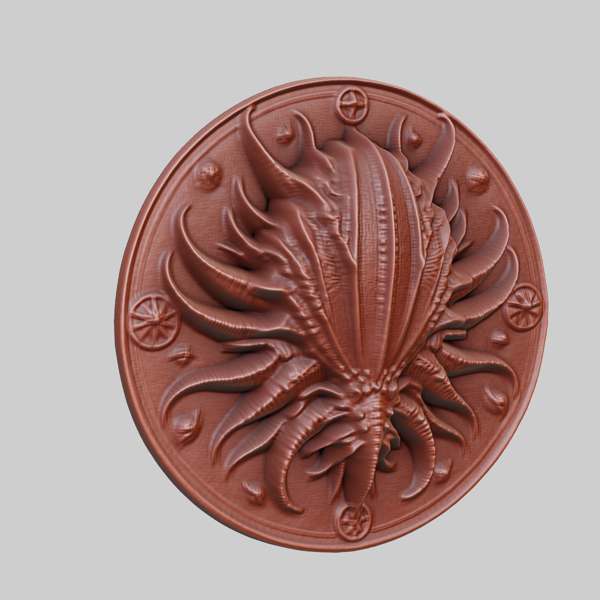 Sea cucumber Animal Head Sea cucumber Animal Medallion 3D print model_3