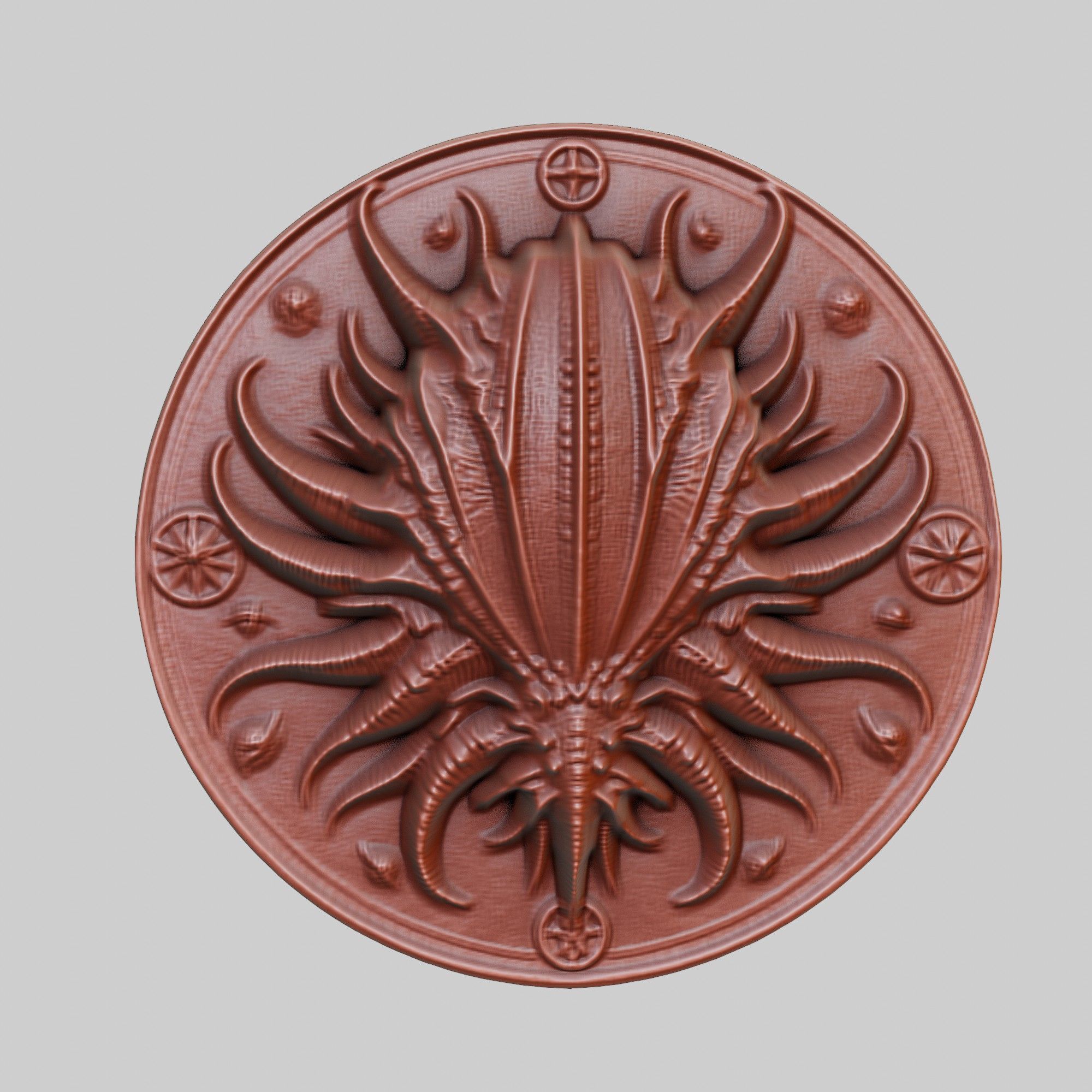 Sea cucumber Animal Head Sea cucumber Animal Medallion 3D print model_2