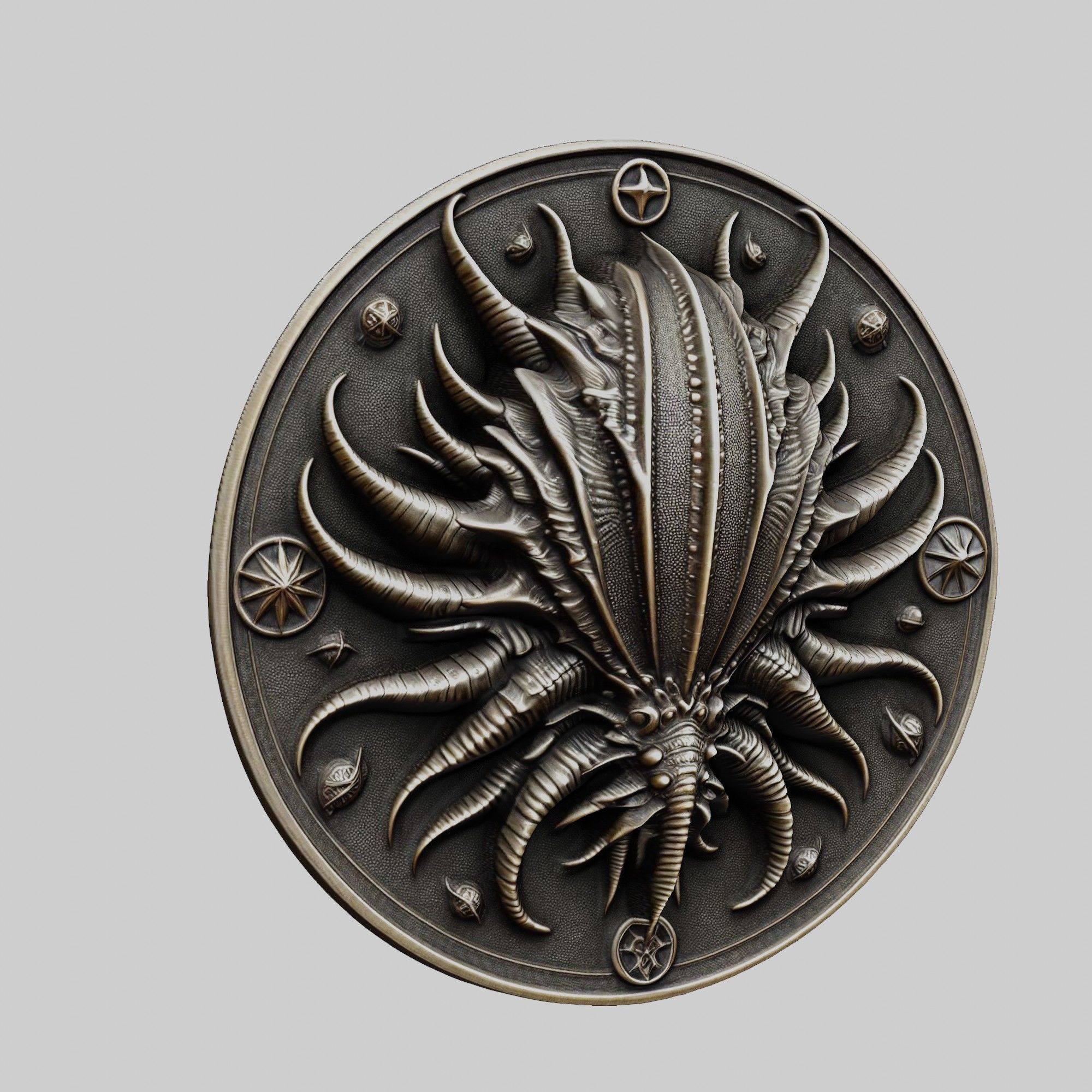 Sea cucumber Animal Head Sea cucumber Animal Medallion 3D print model_1