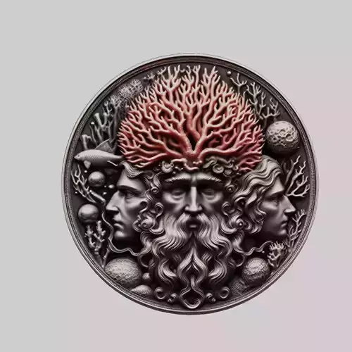 Coral Animal Head Coral Animal Medallion