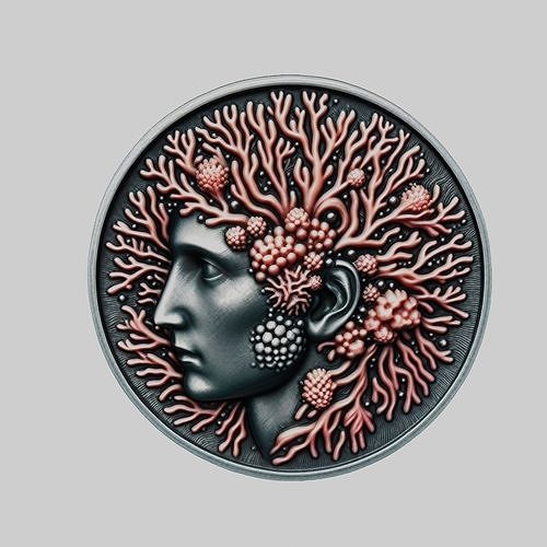 Coral Animal Head Coral Animal Medallion 3D print model