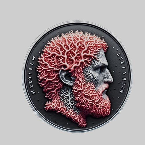 Coral Animal Head Coral Animal Medallion 3D print model