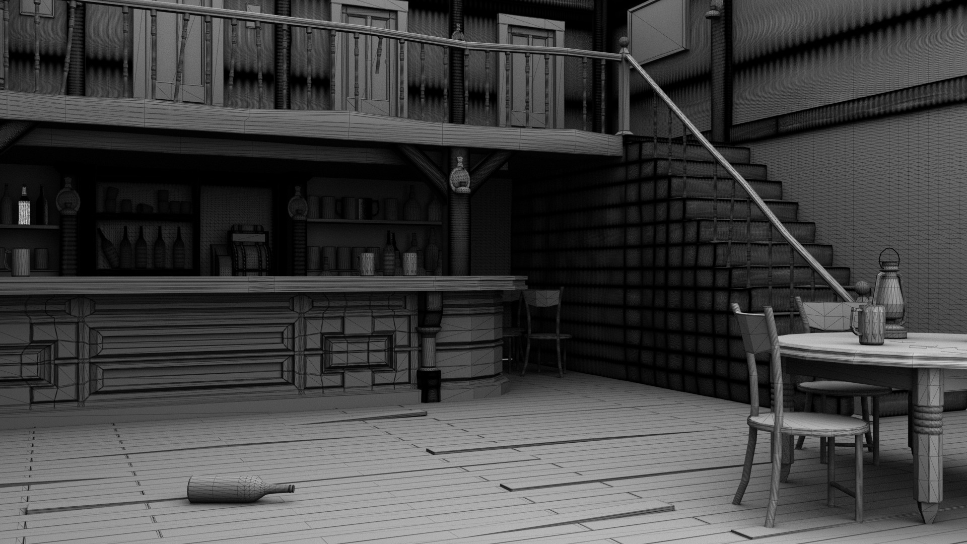 Old Vintage beer bar 3D model_9