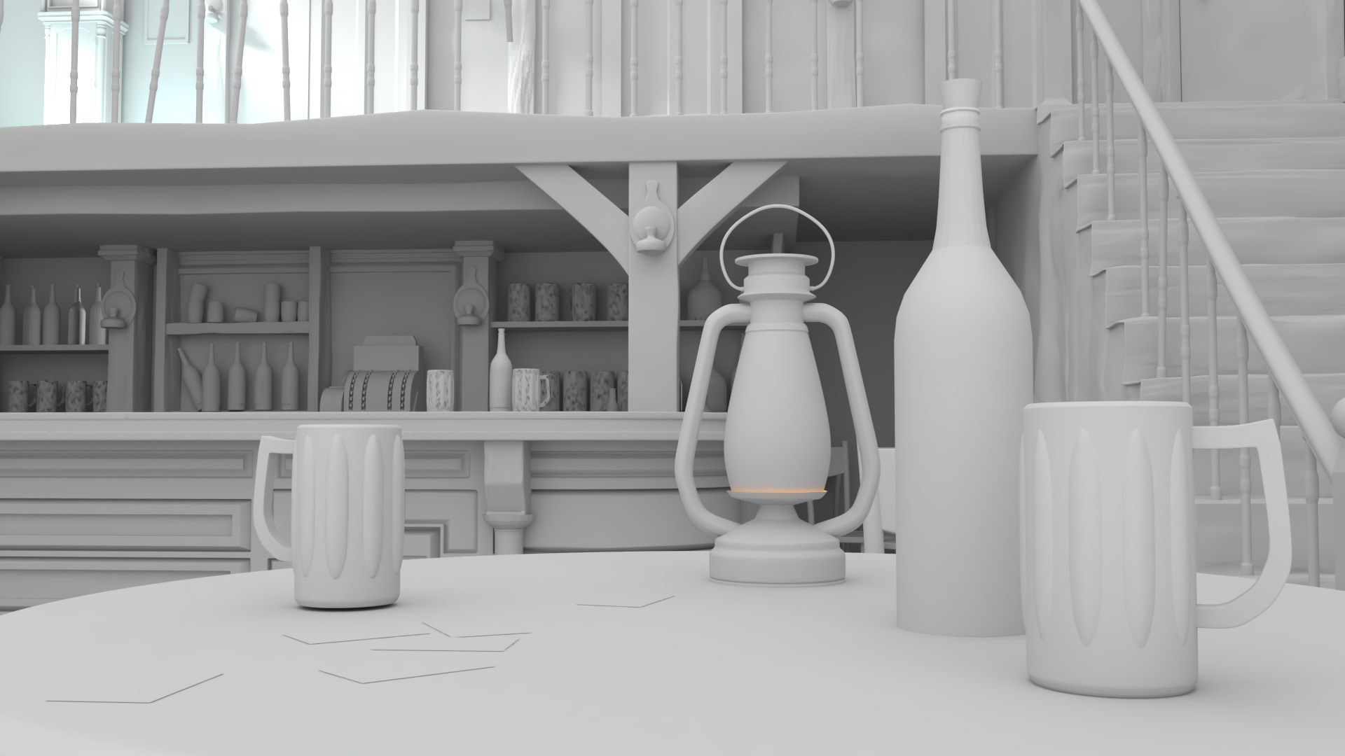 Old Vintage beer bar 3D model_4