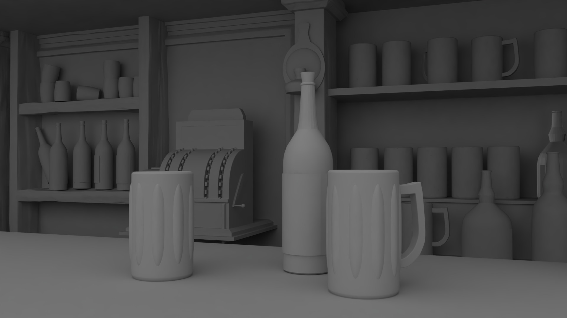 Old Vintage beer bar 3D model_2