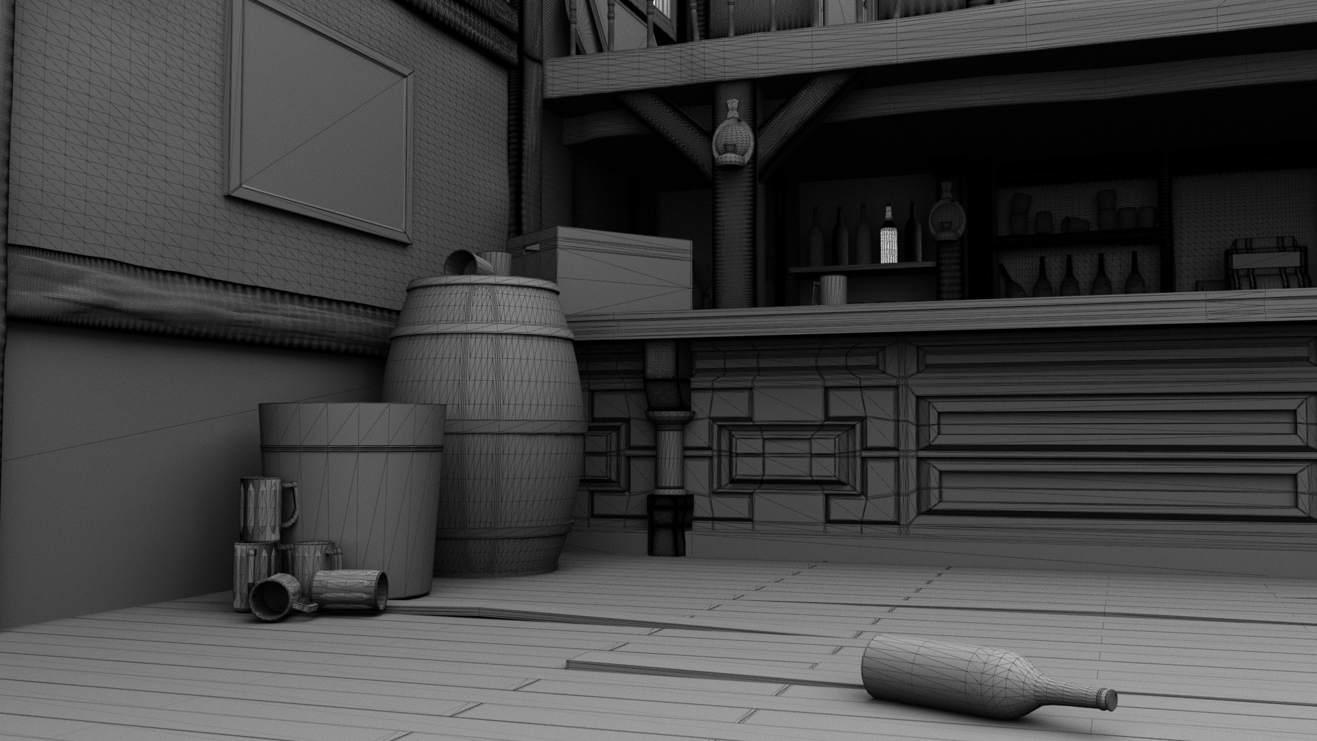 Old Vintage beer bar 3D model_12