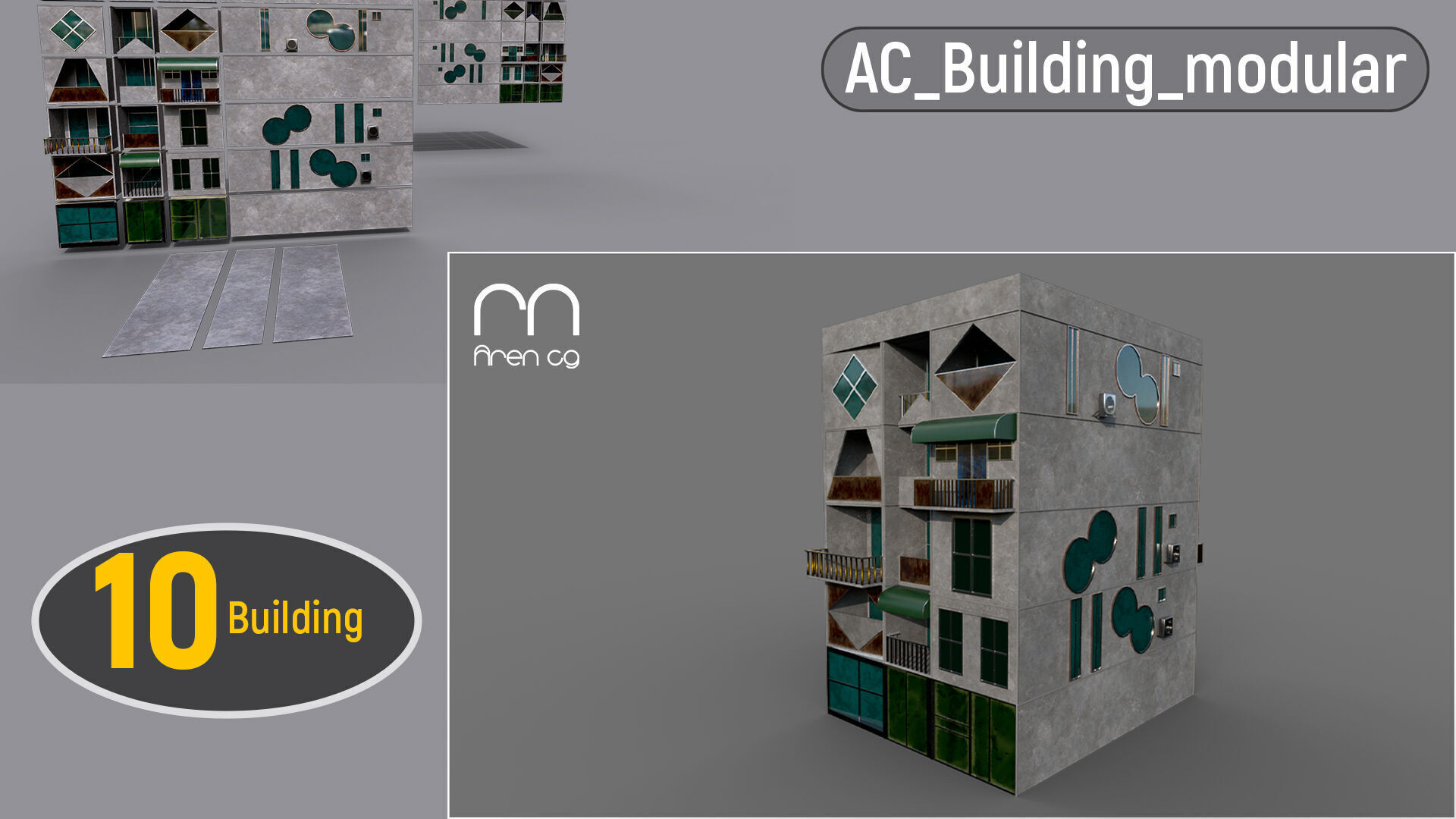 ac building modular Ue unity 3D model_12