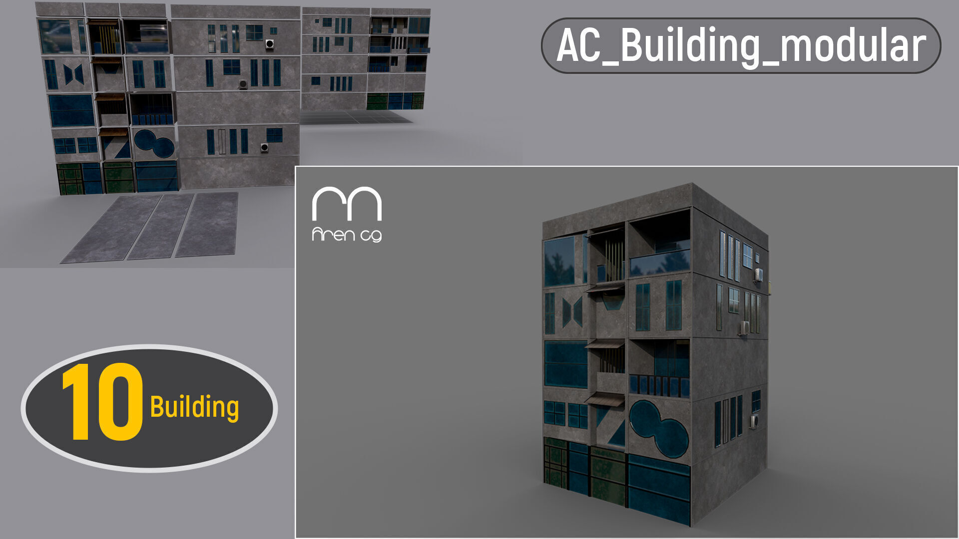 ac building modular Ue unity 3D model_13