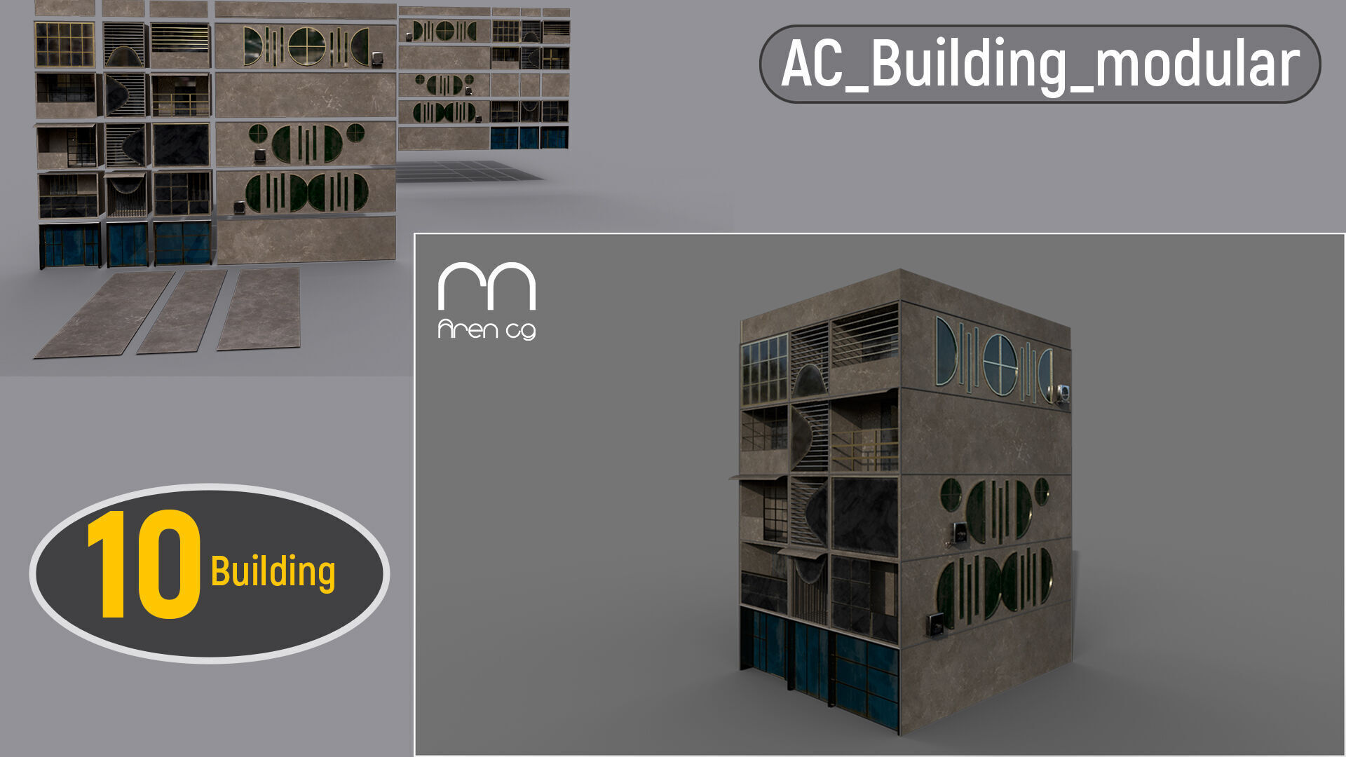 ac building modular Ue unity 3D model_14