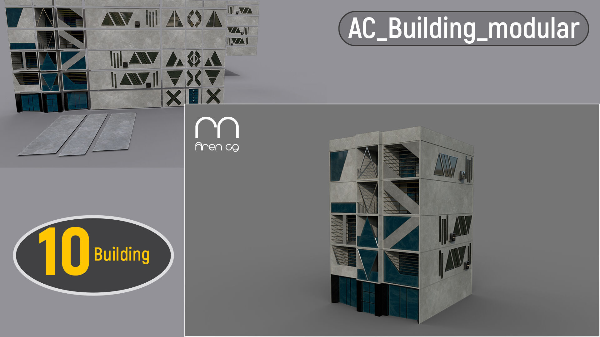 ac building modular Ue unity 3D model_6
