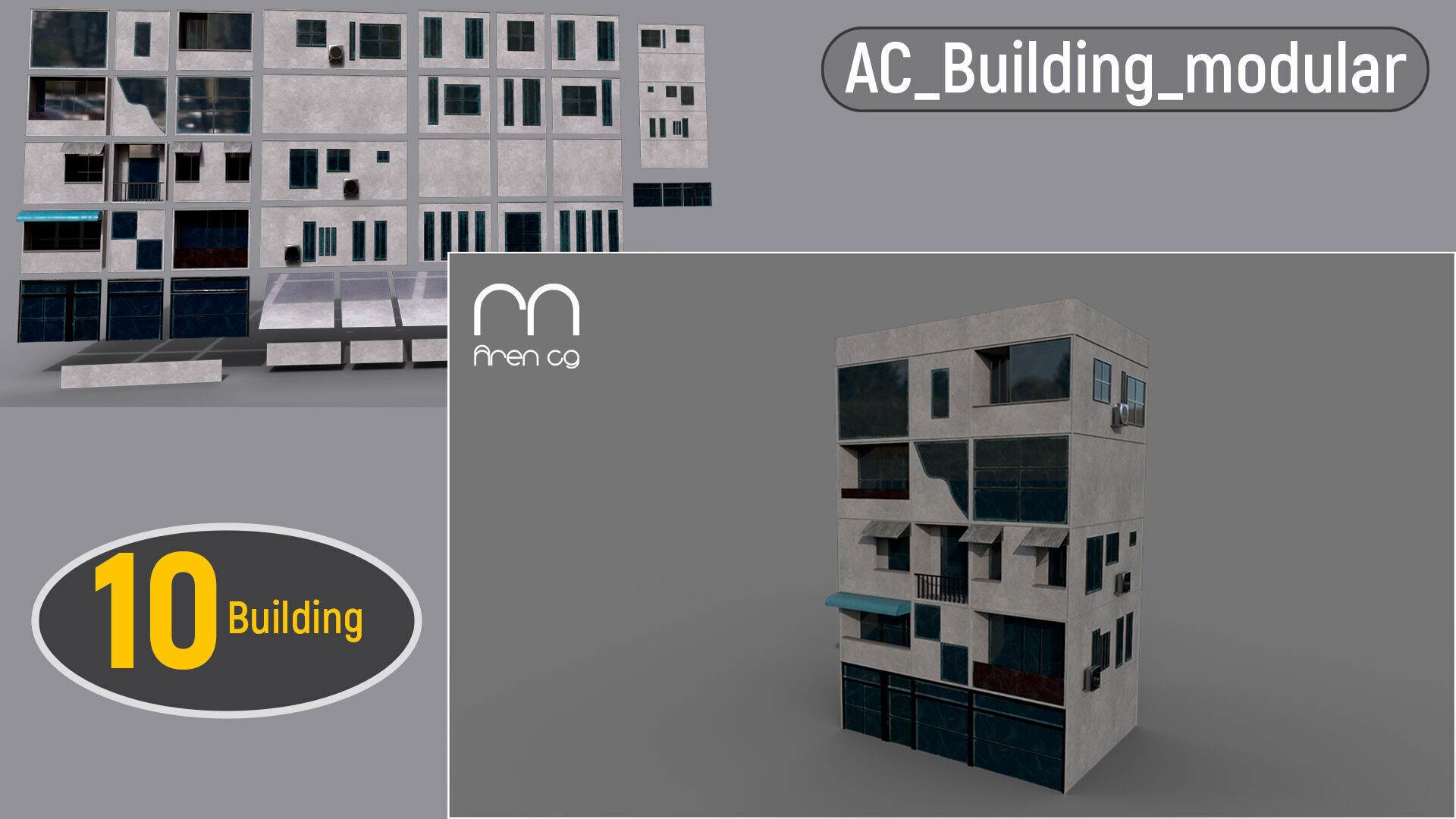 ac building modular Ue unity 3D model_7