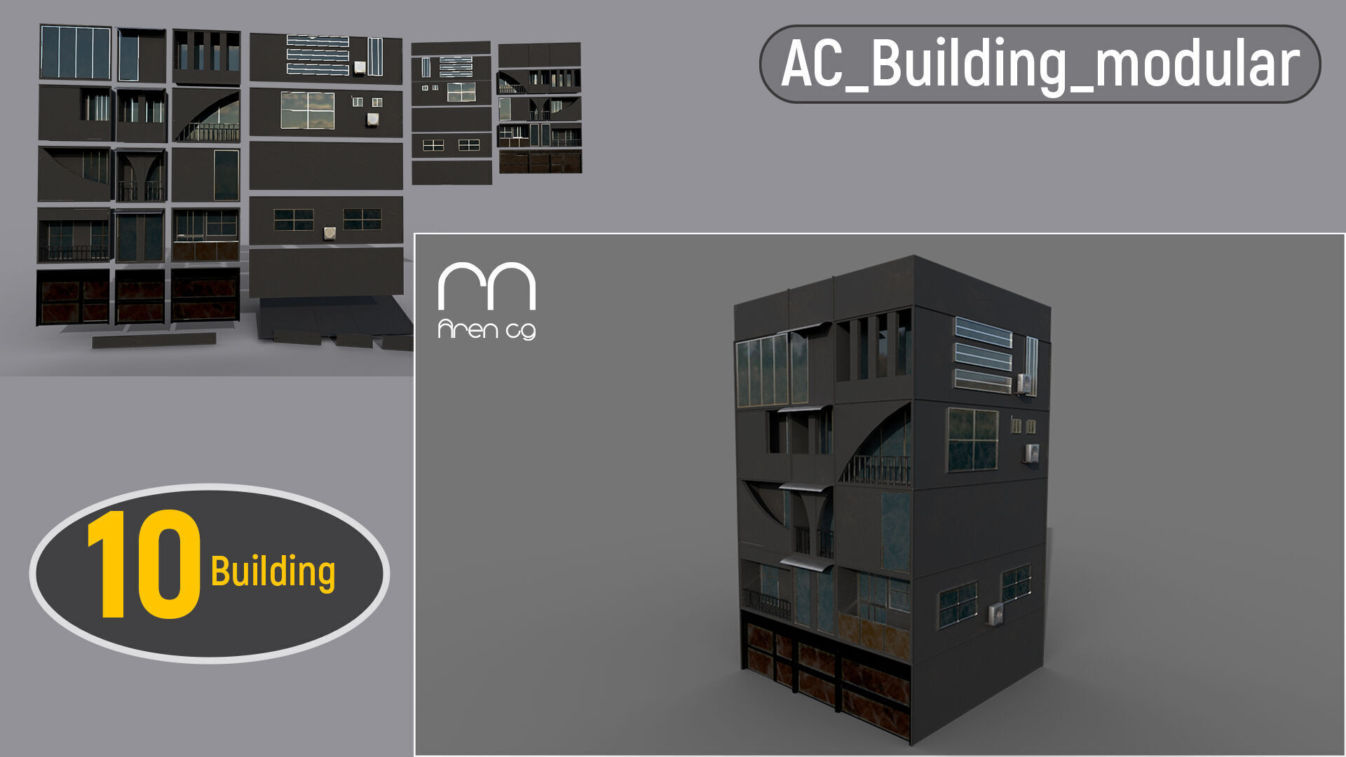 ac building modular Ue unity 3D model_10
