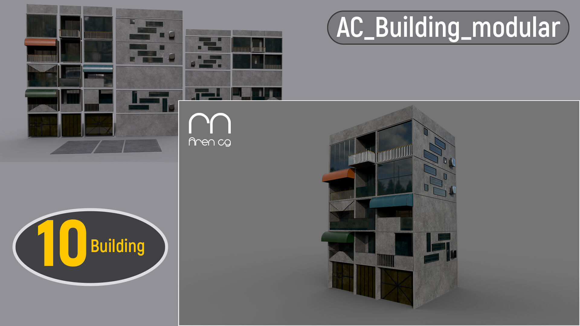 ac building modular Ue unity 3D model_9