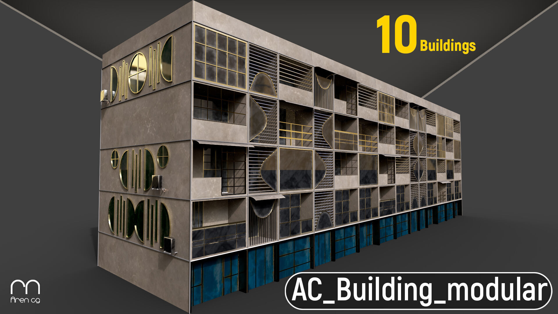 ac building modular Ue unity 3D model_4
