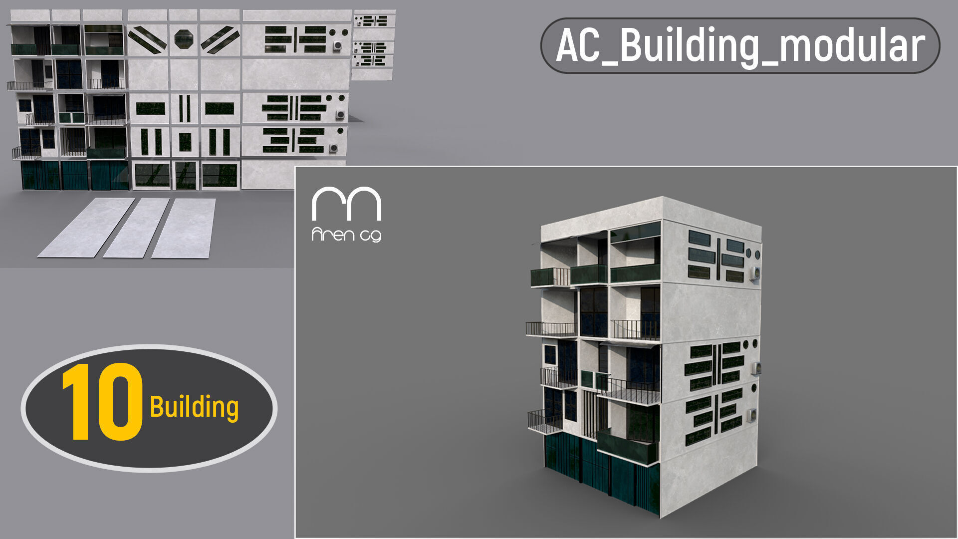 ac building modular Ue unity 3D model_11
