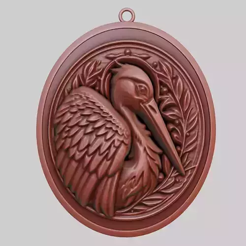 Stork Animal Pendant Stork Animal Necklace