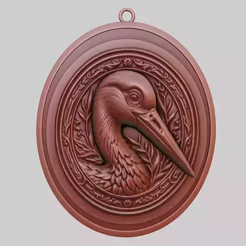 Stork Animal Pendant Stork Animal Necklace