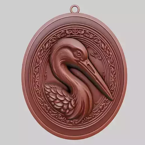 Stork Animal Pendant Stork Animal Necklace