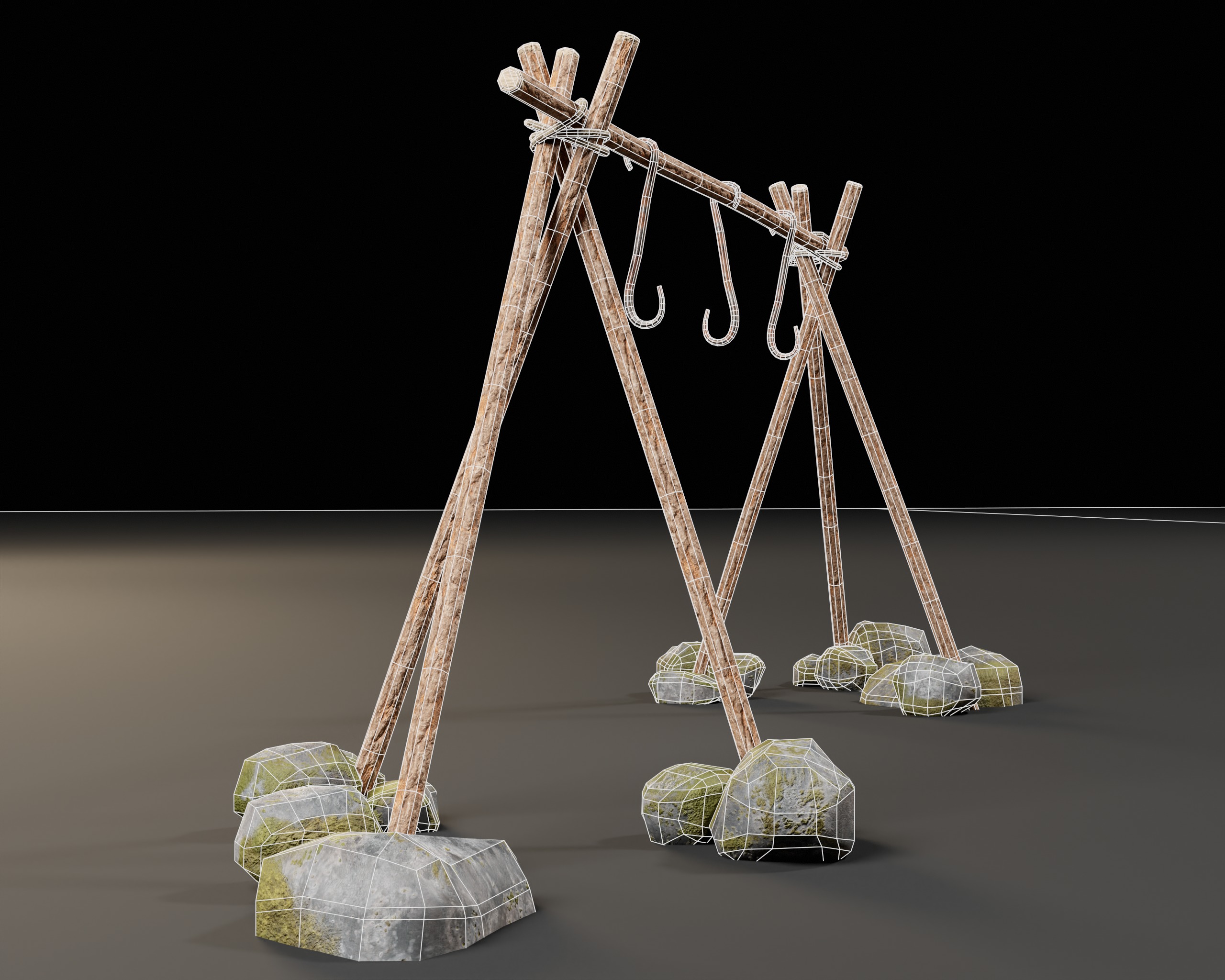 Food Drying Rack Low-poly 3D model_7