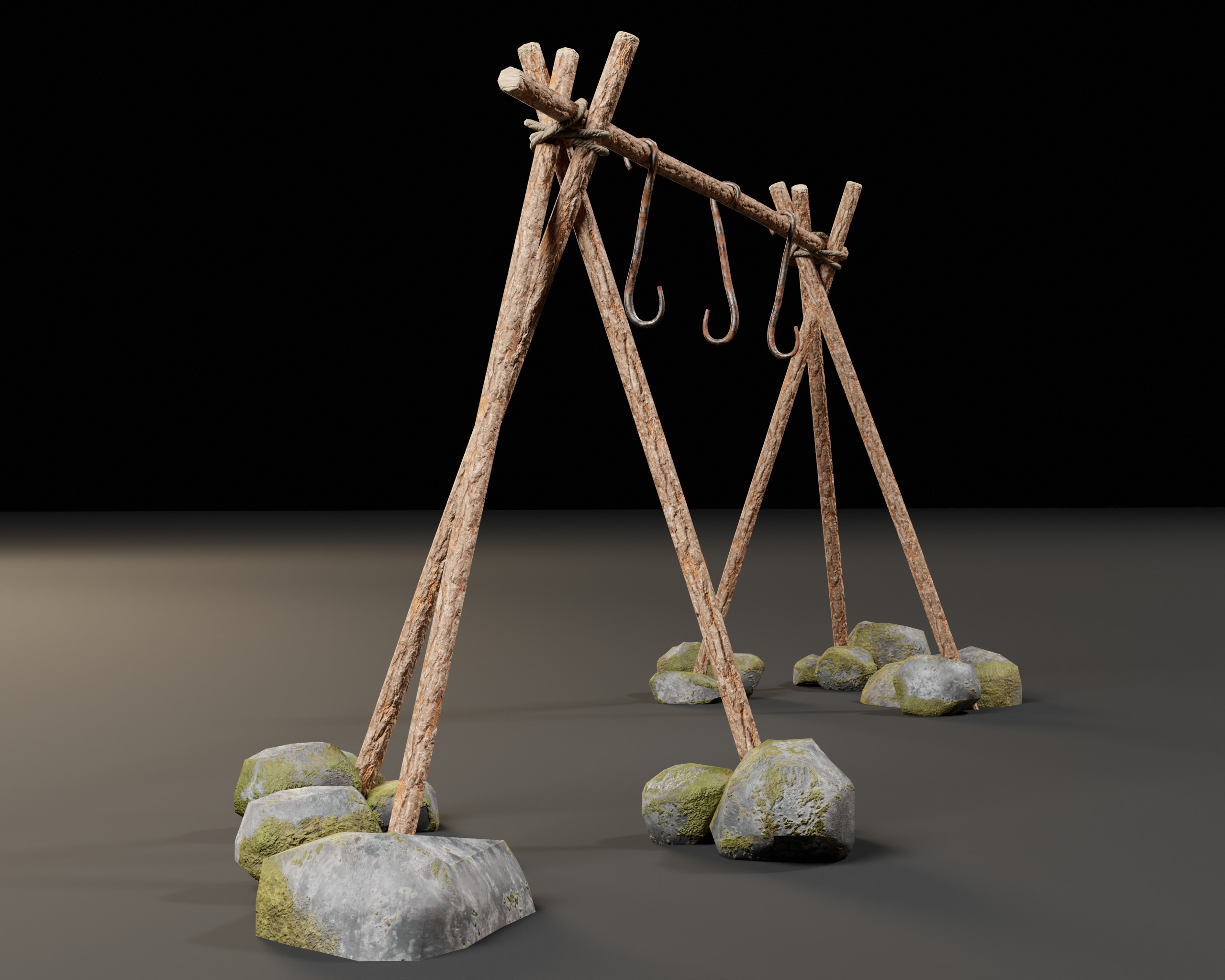 Food Drying Rack Low-poly 3D model_6