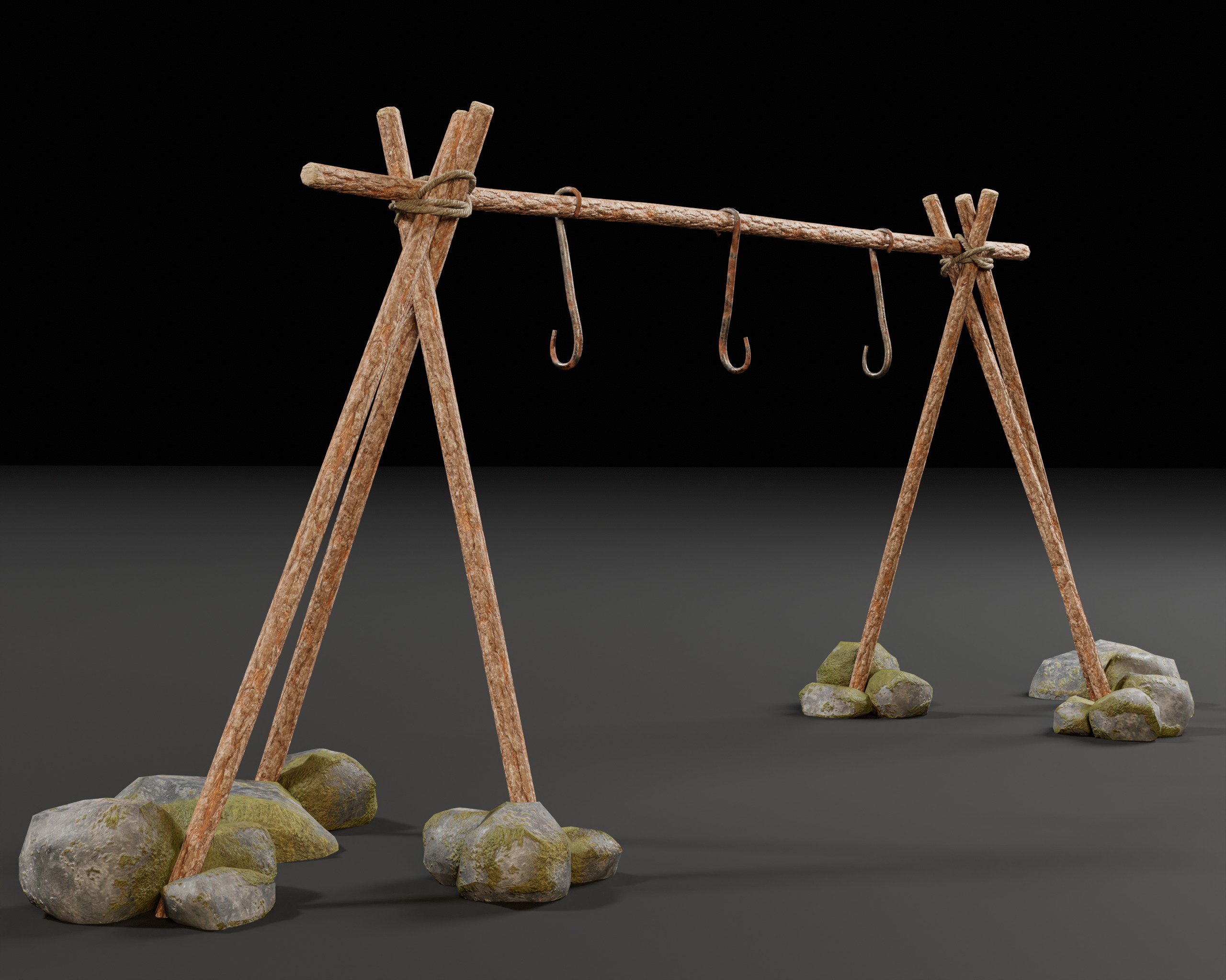 Food Drying Rack Low-poly 3D model_14