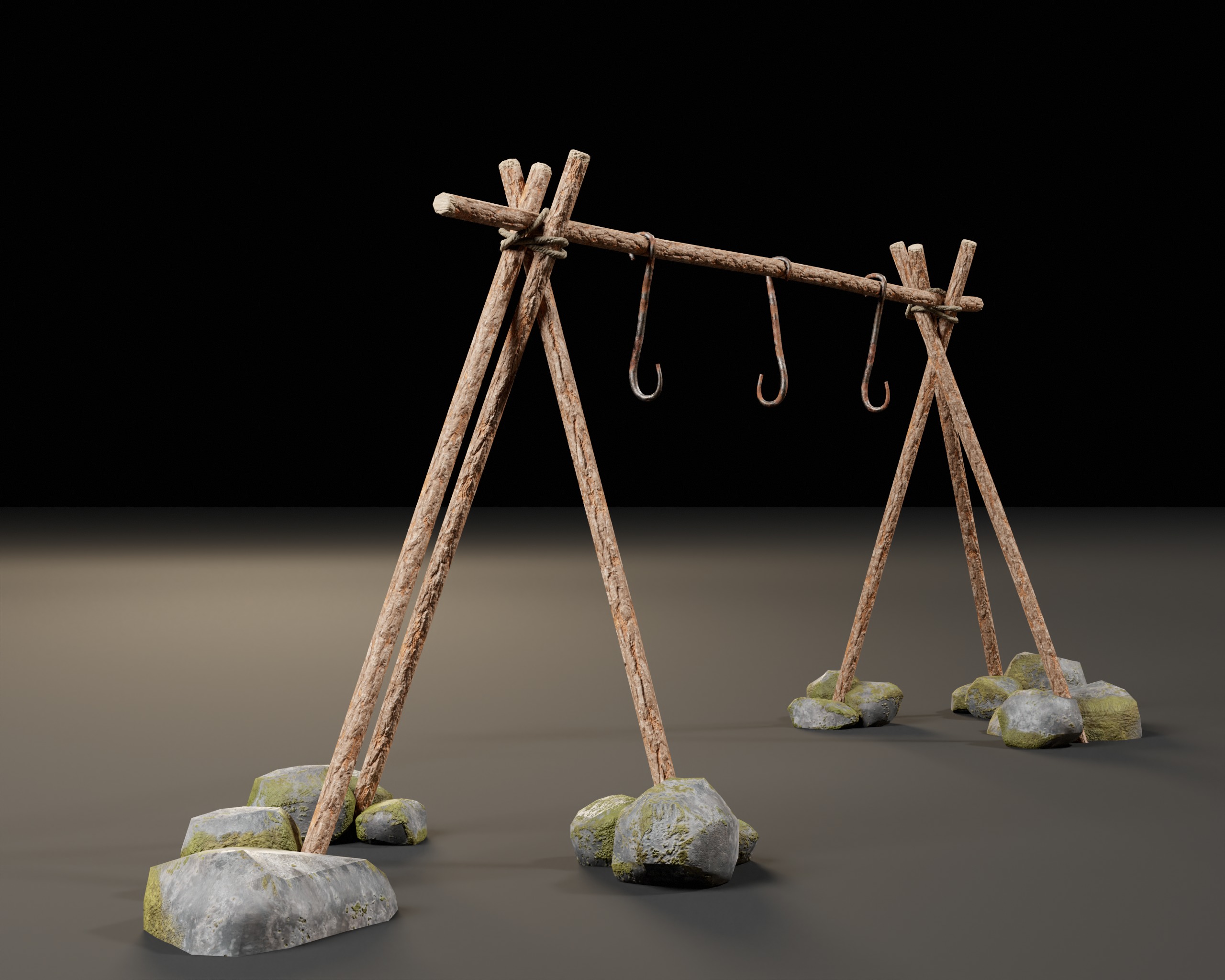 Food Drying Rack Low-poly 3D model_4