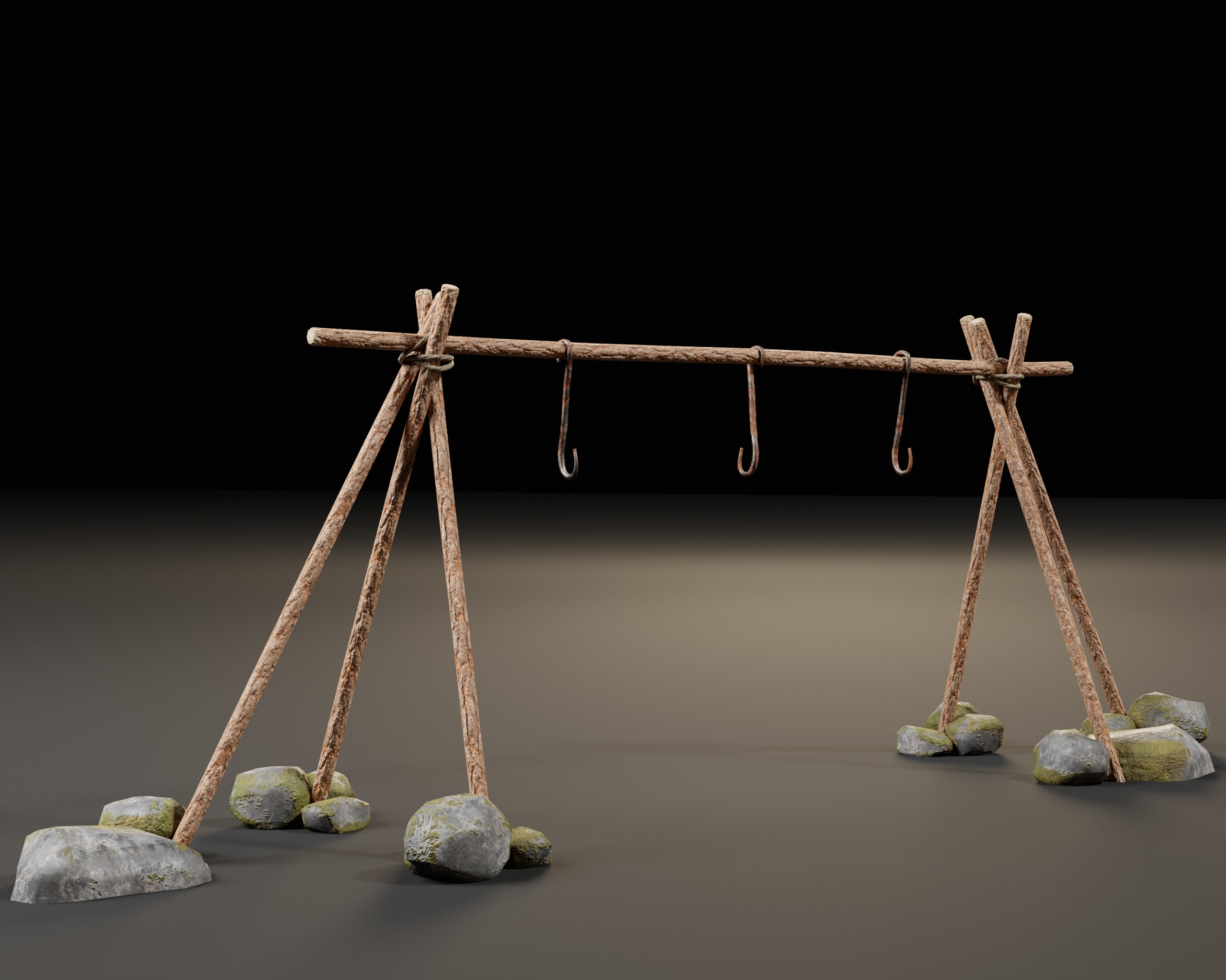 Food Drying Rack Low-poly 3D model_2