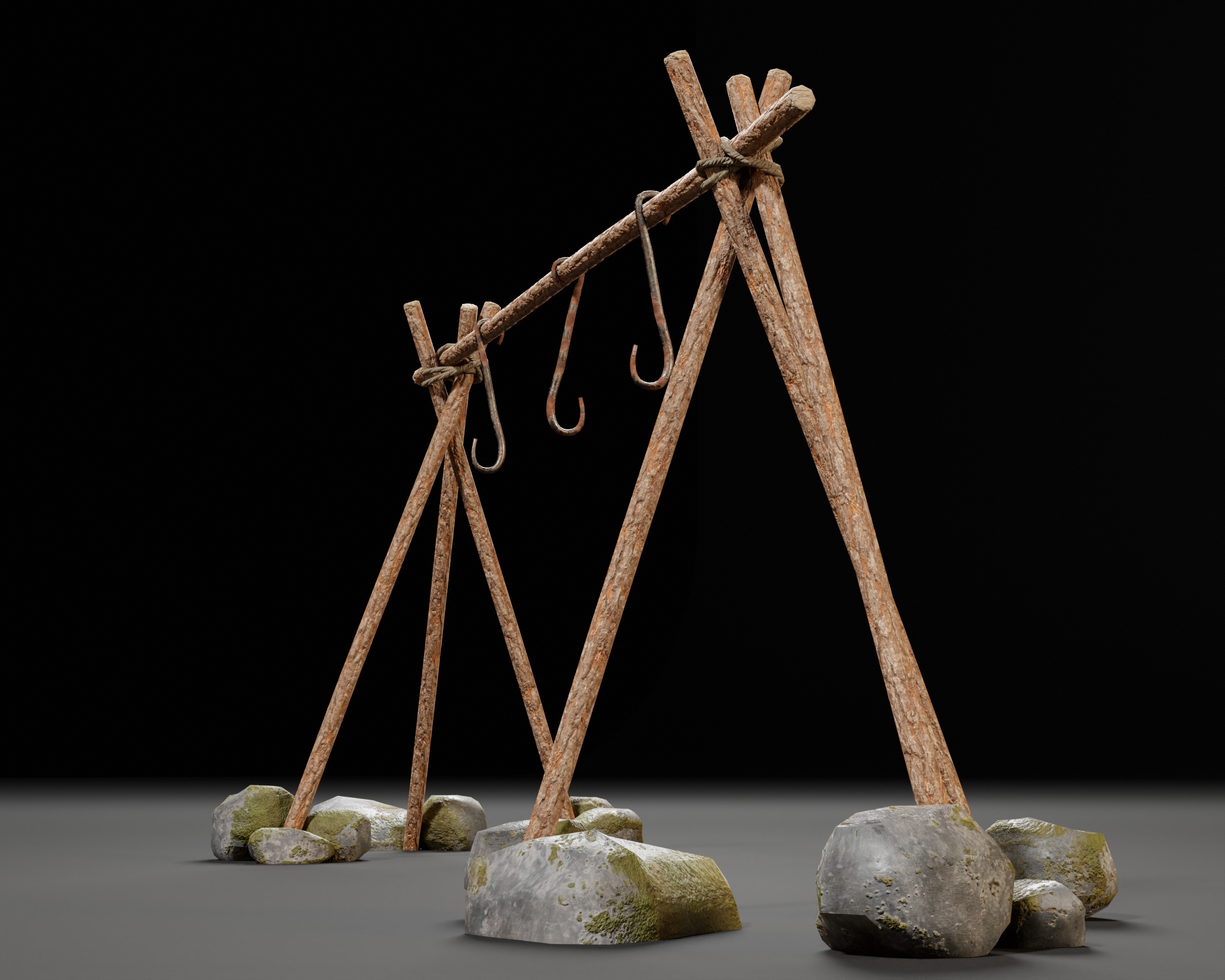 Food Drying Rack Low-poly 3D model_16