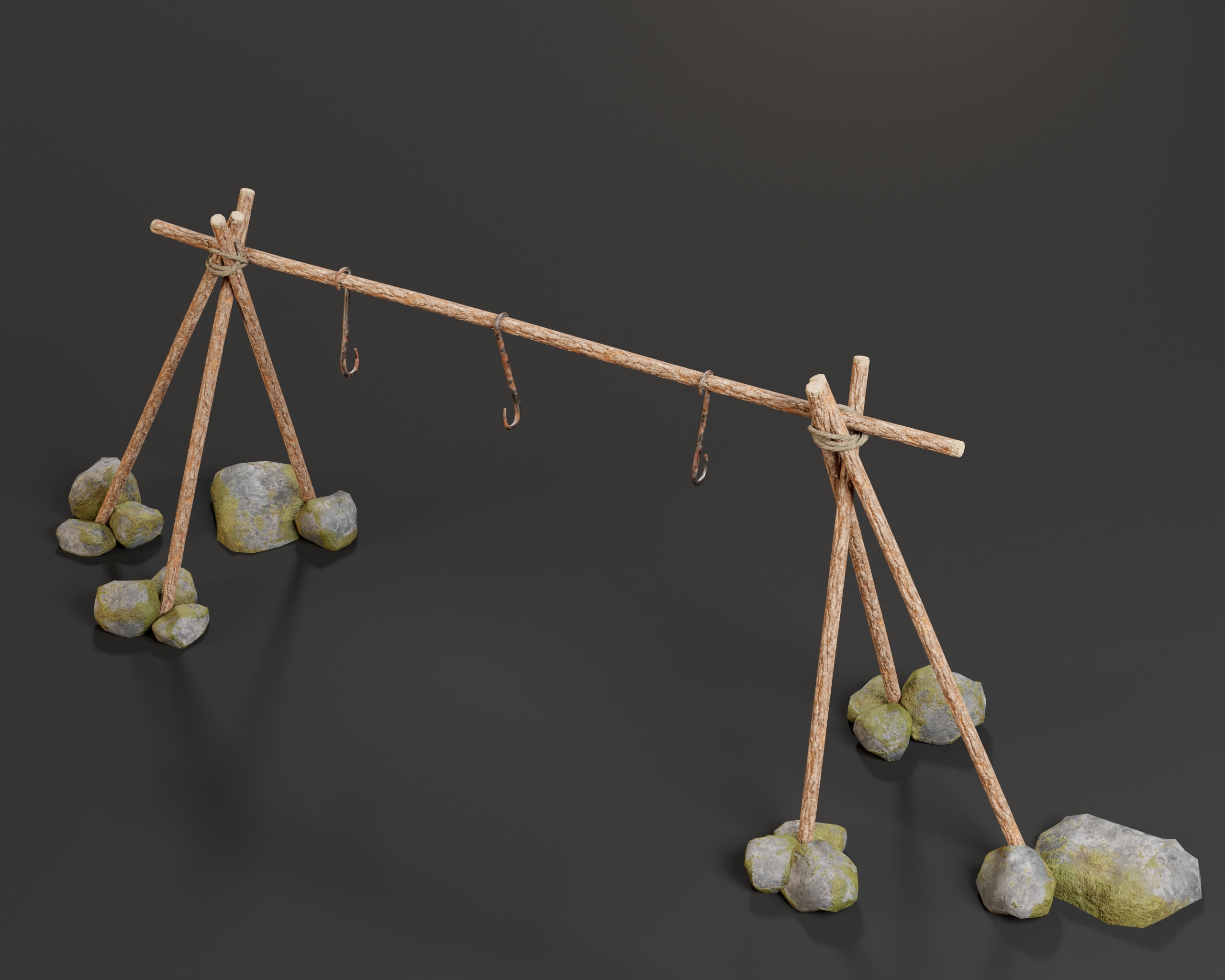 Food Drying Rack Low-poly 3D model_10